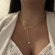 Charger l&#39;image dans la galerie, New Long Tassel Pearl Chain Rhinestone Butterfly Necklace for Women Stainless Steel Necklace Wedding Jewelry Birthday Gifts