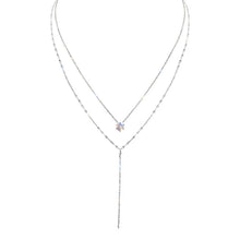 Load image into Gallery viewer, New Luxury Shiny Rhinestone Necklace for Women Fashion Sliver Color Long Tassel Clavicle Chain Necklace Wedding Jewelry Party