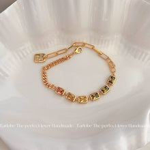 Load image into Gallery viewer, Celestial Chroma Chain Bracelets – Gold-Toned Copper &amp; Cubic Zirconia, Bold Elegance for Day-to-Night Alchemy