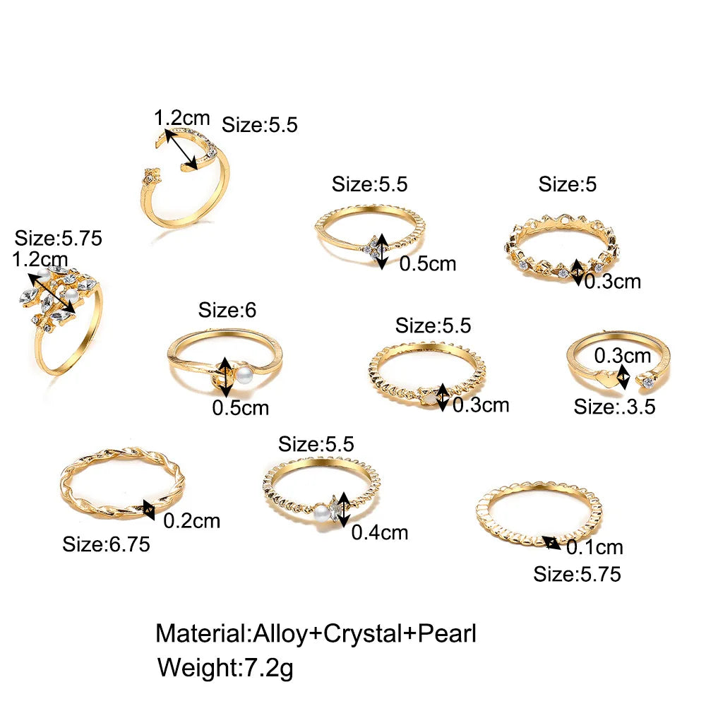 Pack Knuckle Rings Set for Women Girls Vintage Stackable Joint Finger Midi Simple Cute Rings Jewelry