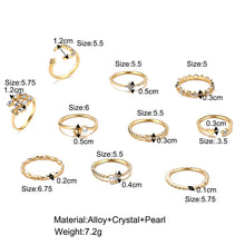 Laden Sie das Bild in den Galerie-Viewer, Pack Knuckle Rings Set for Women Girls Vintage Stackable Joint Finger Midi Simple Cute Rings Jewelry