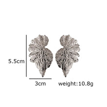 Load image into Gallery viewer, Retro Metal Leaf Drop Earrings for Women Golden Silver Color Punk Statement Earrings Trendy European Fashion Jewelry Gift