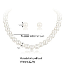 Charger l&#39;image dans la galerie, New Fashion White Pearl Necklace Jewelry Sets Necklace Earrings Bridal Pearl Sets Women Party Wedding Christmas Gifts