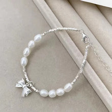 Load image into Gallery viewer, Silver Color Irregular Square Beads Chain Bow knot Pearl Heart Bracelet for Women Fashion Jewelry Gift Wholesale