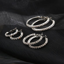 Charger l&#39;image dans la galerie, 3-Pair Simple Water Drills Exaggerated Large, Medium, And Small Earrings