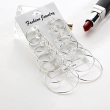 Laden Sie das Bild in den Galerie-Viewer, 12Pairs/6Pairs Simple Punk Hoop Earrings Set Big Circle Earrings Jewelry for Women Girls Ear Hoops Earring Round Oversized
