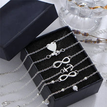 Laden Sie das Bild in den Galerie-Viewer, 5 Pieces /Set Fashion New Stainless Steel Heart Pendant Anklet Girl Summer Beach Ankle Bracelet Women Accessories Jewelry Gift