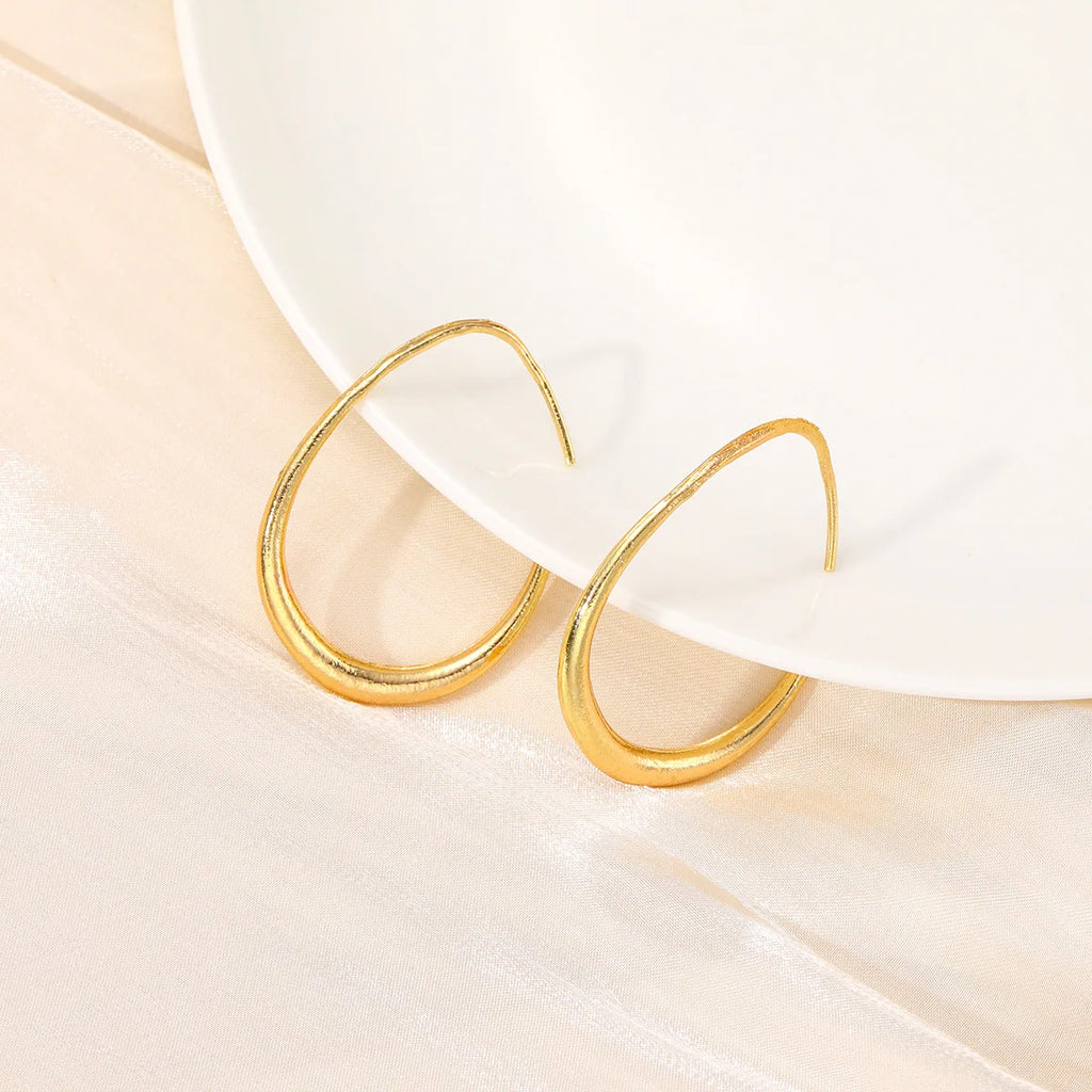 2-Piece Set of Oval Earrings, Simple Earrings, Personalized Earrings