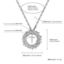 Laden Sie das Bild in den Galerie-Viewer, YOSZO Crown of Thorns Circle With Cross Necklace for Men Women copper Pendant Choker Trendy Jewelry Daily Accessories