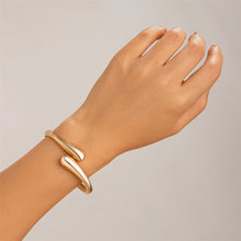Load image into Gallery viewer, Wide Metal Bangle Ring for Women Gold and Silver Color Chunky Waterdrop Open Wrist Cuff Thick Irregular Twisted Bracelet Jewelry