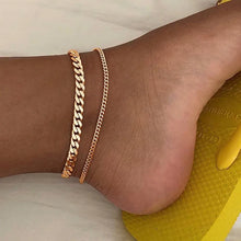 Load image into Gallery viewer, Gold Color Double-Layer Anklets For Women Girl New Trend Leg Chain Waterproof Jewelry Gift Party