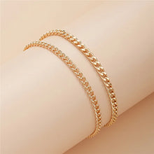 Load image into Gallery viewer, Gold Color Double-Layer Anklets For Women Girl New Trend Leg Chain Waterproof Jewelry Gift Party