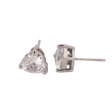Load image into Gallery viewer, 【Stud Earrings】Copper Silver-Tone Zirconia Prong Set Romantic Minimalist Stud Earrings Elegant Sparkle Gift for Women