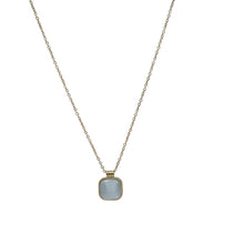 Load image into Gallery viewer, Minimalist Golden Chain Necklace with Square Cat&#39;s Eye Stone Pendant, Elegant Daily Wear for Fashion Women