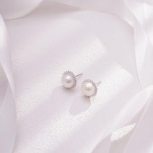 Load image into Gallery viewer, 【Stud Earring】Sun-Shape Natural Pearl Stud Earring, Silver Base Zircon Shining Fashion Jewelry for Women, Perfect Birthday Gift