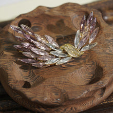 Load image into Gallery viewer, Flying Wing Crystal Brooch | Silver-Blue &amp; Gold-Pink Gradient Sparkle for Evening &amp; Formal Looks