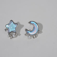 Carregar imagem no visualizador da galeria, 【Stud Earrings】Asymmetric Star &amp; Moon Drops Pearl Jewelry Daily Wear Gifts for Women