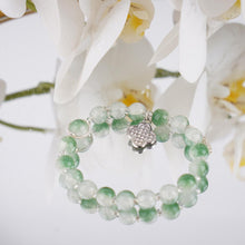 Load image into Gallery viewer, 【Bracelet】Glass Bead Green Gradient Alloy Four-Leaf Clover Charm Bracelet Lucky Accessories for Women Daily Elegance