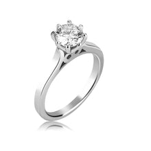 Load image into Gallery viewer, YOSZO Center 1 Carat D Color Moissanite Ring Lab Created Diamond Moissanite Engagement Ring 925 Sterling Silver Round Cut Solitaire Ring for Women, Engagement, Promise, Wedding.