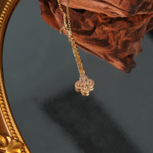 Load image into Gallery viewer, 【Pendant Necklace】 Silver-Tone Copper Chain with Clover Zircon Pendant for Women - Classic Dangle Jewelry, Subtle Sparkle