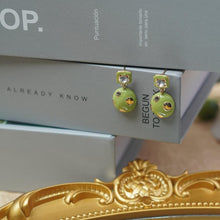 Load image into Gallery viewer, 【Drop Earrings】Green Enamel Earrings, Cute Design, Stylish Daily Accessories for Women