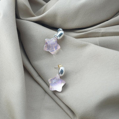 【Drop Earrings】Iridescent Resin Star Earrings, Sweet & Dreamy, Perfect for Girls Seeking Cute Styles