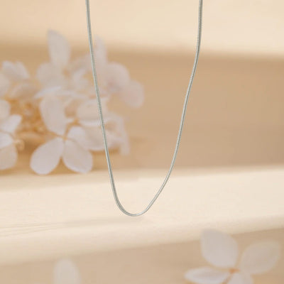 【Thin Snake Chain】Minimalist Versatile Silver - Plated Alloy Necklace, Perfect for Daily & Office Wear, Ideal for Fashion Ladies
