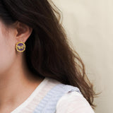 【Stud Earrings】Vintage Court Purple Glaze Gold Plated Butterfly Daily Wear Earrings for Women