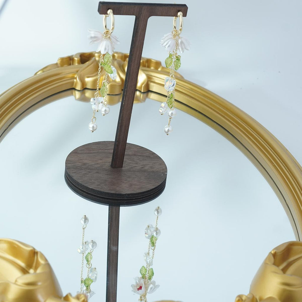 【Drop Earrings】Alloy Gold Plated Flower & Pearl Earrings with Resin Butterfly, Romantic Sweet Style for Women