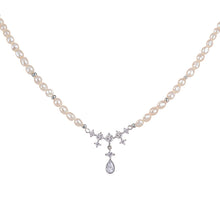 Load image into Gallery viewer, 【Pendant Necklace】Copper Chain Natural Pearl Bead Pendant Necklace with Zirconia Accent, Fashion Accessory for Ladies, Perfect Gift for Birthday or Dating