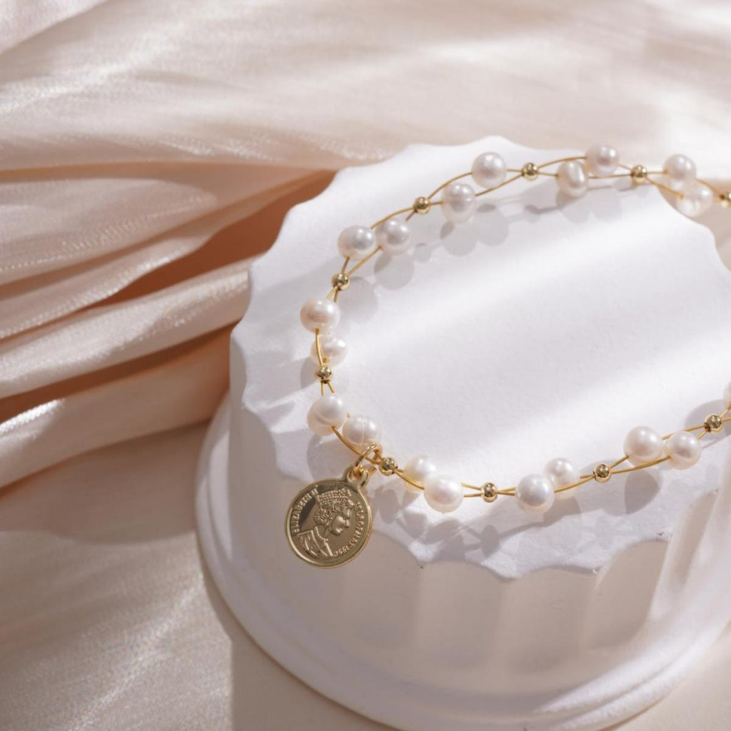 【Pendant Necklace】Interweave Copper Chain with Natural Pearl Necklace Delicate Pendant, Elegant Accessory for Ladies