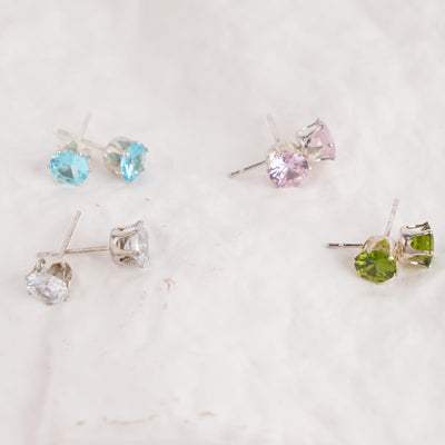 【Stud Earrings】Alloy Zirconia Multi-Color Minimalist Stud Earrings Elegant Sparkle for Women