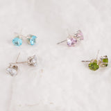 【Stud Earrings】Alloy Zirconia Multi-Color Minimalist Stud Earrings Elegant Sparkle for Women