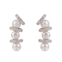 Load image into Gallery viewer, 【Stud Earring】Shining Natural Freshwater Pearl Stud Earring with Silver Post, Classic Pearl Earring for Women, Hypoallergenic Earring