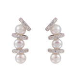 【Stud Earring】Shining Natural Freshwater Pearl Stud Earring with Silver Post, Classic Pearl Earring for Women, Hypoallergenic Earring