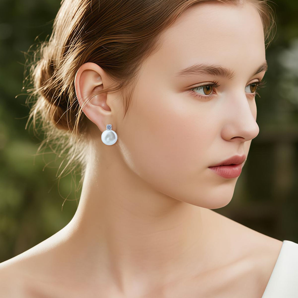 【Stud Earring】Shining Natural Freshwater Pearl Stud Earring with 925 Silver Post, Elegant Fashion Accessory for Women