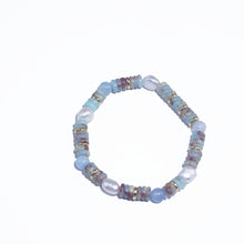 Load image into Gallery viewer, Lilac Pearl &amp; Gold Spacer Bead Bracelet for Women - Twilight Gradient Adjustable Charm