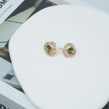Load image into Gallery viewer, 【Earrings】Swirl Pattern Elegant Earrings Dark &amp; Clear Stones Lightweight Accessory for Ladies&#39; Daily Wear