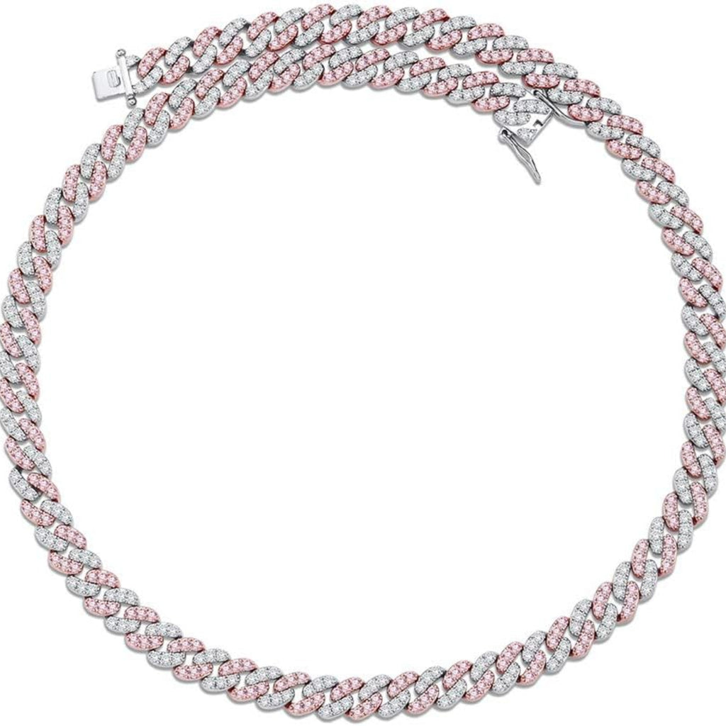 YOSZO 6 Times 14K Gold Plated 8mm Men Women Fully Iced Out Cubic Zirconia Miami Cuban Link Chain Necklace Hip Hop