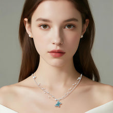 Load image into Gallery viewer, 【Pendant Necklaces】Silver Plated Chain Layered Necklace with Light Green Butterfly Pendant, Romantic &amp; Dainty for Trendy Girls