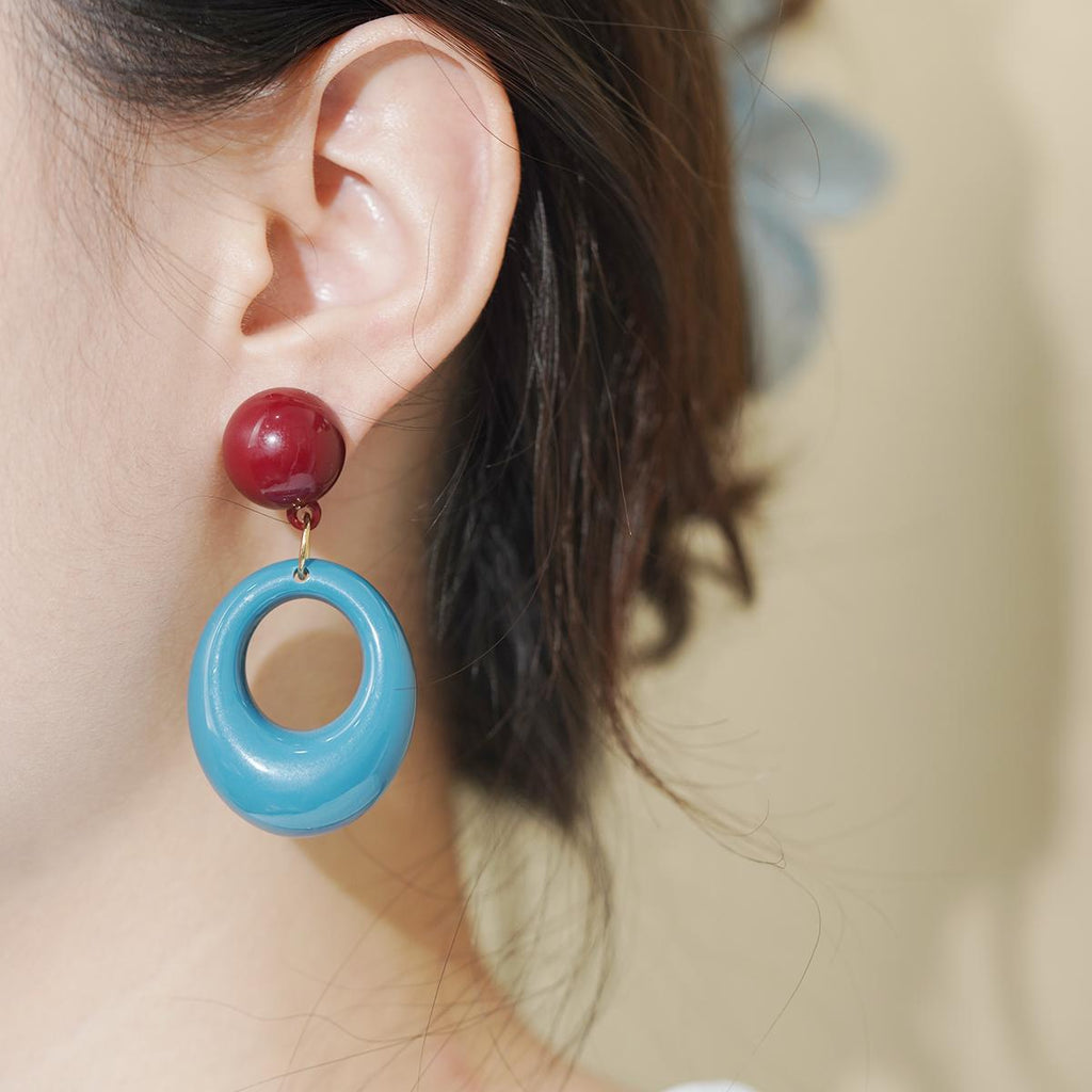 Anting-anting Geometri, Reka Bentuk Blok, Rekaan Gelung Tidak Sekata, Barang Kemas Bergaya, Untuk Wanita Fesyen, Anting-anting Jatuh