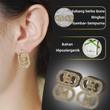 Subang Stud, Bersalut Emas, Rekaan Elegan, Barang Kemas Hipoalergenik, Sesuai untuk Dipakai Harian Perak Earrings