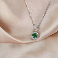 Load image into Gallery viewer, 【Pendant Necklace】Shining Zircon Classic Jadeite Pendant Necklace, S925 Chain for Women Skin Care, Perfect Elegant Gift for Lover