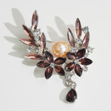 Load image into Gallery viewer, Pearl Floral Brooch with Rhinestones | Elegant Sparkling Design | Versatile Accessory for Women