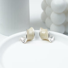 Load image into Gallery viewer, 【Stud Earrings】Enamel Creamy Yellow Textured Earrings, Unique 3D Design, Chic &amp; Elegant for Women