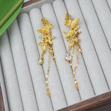 Load image into Gallery viewer, 【Drop Earrings】Gold Plated Alloy ButterflyTassel Earrings with Crystals, Romantic &amp; Glam for Fashion Ladies