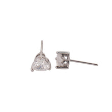 Load image into Gallery viewer, 【Stud Earrings】Copper Silver-Tone Zirconia Prong Set Romantic Minimalist Stud Earrings Elegant Sparkle Gift for Women