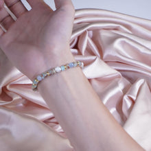 Load image into Gallery viewer, Lilac Pearl &amp; Gold Spacer Bead Bracelet for Women - Twilight Gradient Adjustable Charm