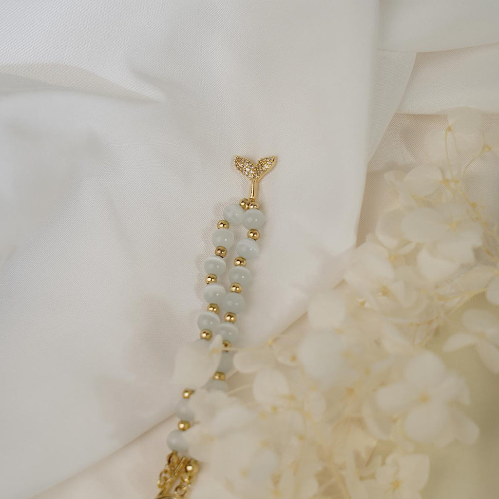 【 Bracelet】Cat's Eye Stone Bracelet with Zircon Mermaid Tail, Elegant & Romantic for Daily Wear & Gifting