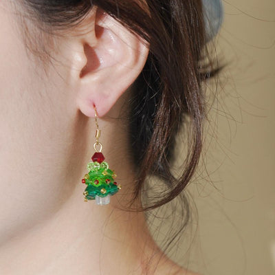 【Drop Earrings】Hook Christmas Tree Earrings,Exquisite Festive Design,Ideal for Holiday Celebrations